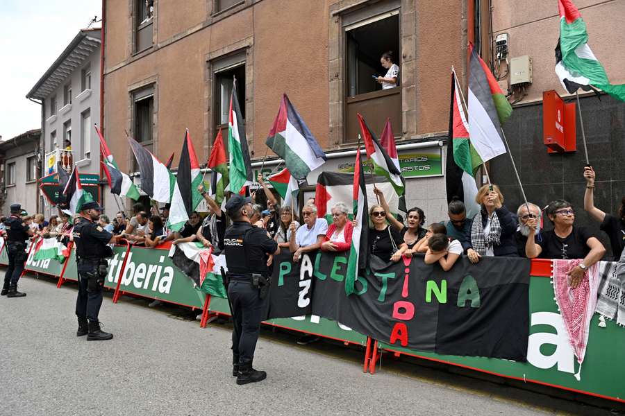 Pro-Palästina-Proteste bei der Vuelta Pro-Palästina-Proteste bei der Vuelta