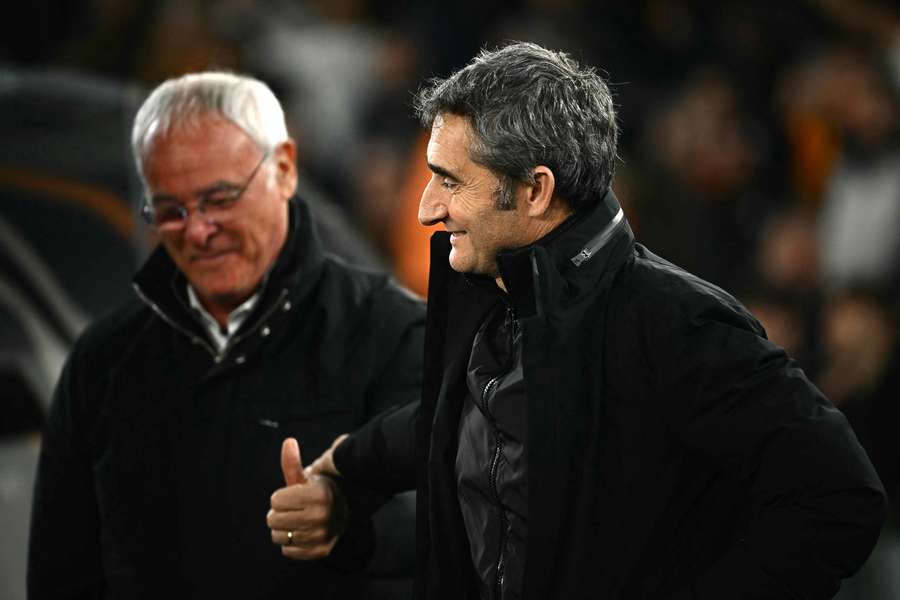 Claudio Ranieri com Ernesto Valverde