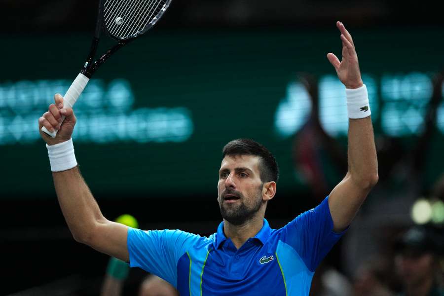 Djokovic celebra su triunfo ante Rublev