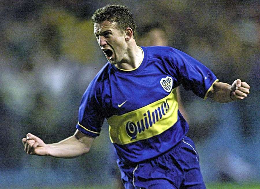 Arruabarrena comemora gol marcado na semifinal da Libertadores de 2000 Arruabarrena comemora gol marcado na semifinal da Libertadores de 2000