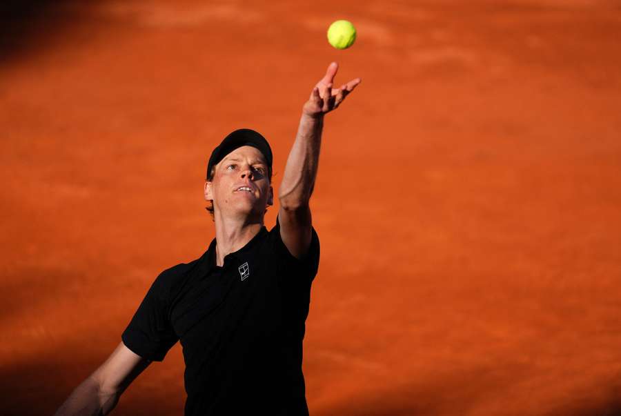 Jannik Sinner in action in Rome