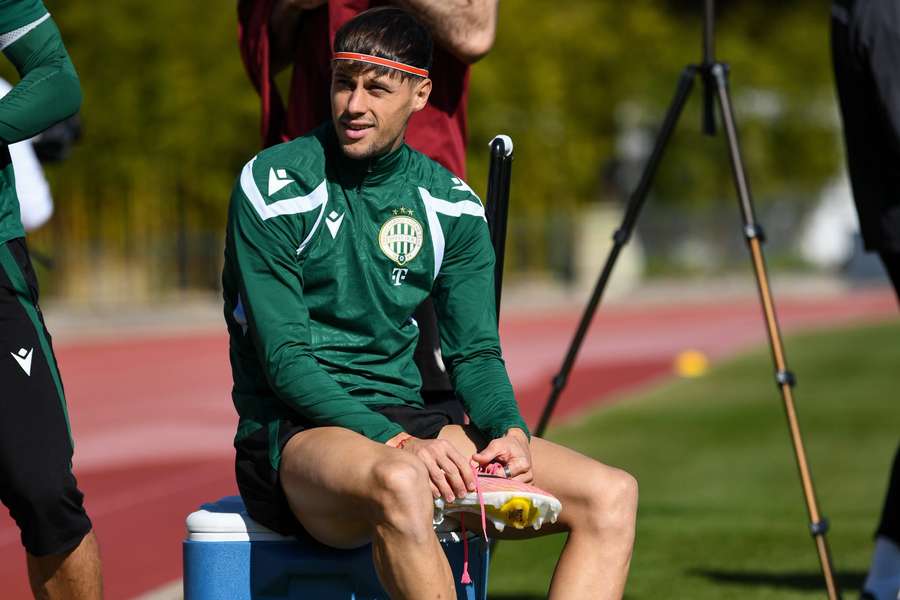 Veljko Birmančevič na tréninku Ferencvárose. Veljko Birmančevič na tréninku Ferencvárose.
