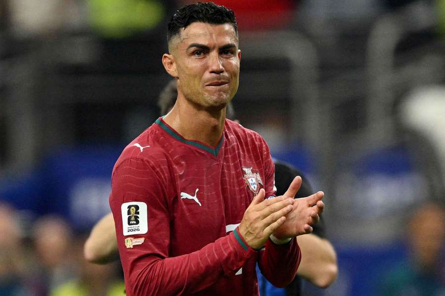 Cristiano Ronaldo looks dejected after the match as Portugal are eliminated from the World Cup