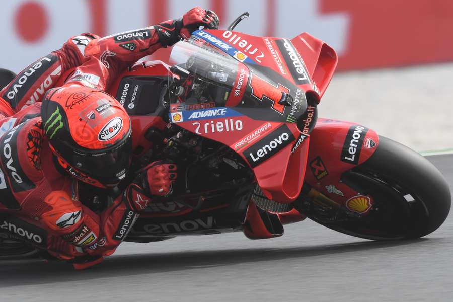Bagnaia in action in France