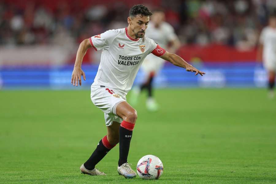 Jesús Navas, durante el Sevilla-Real Sociedad