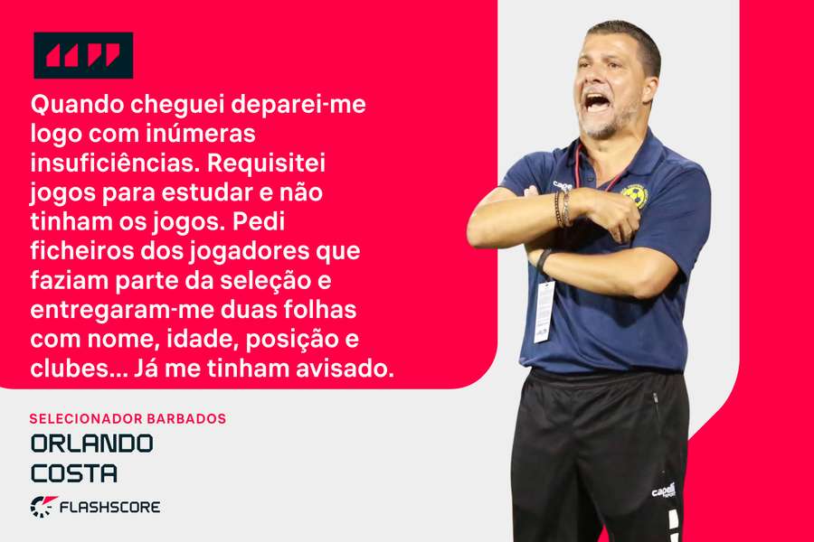 Orlando Costa assumiu os Barbados em novembro de 2022