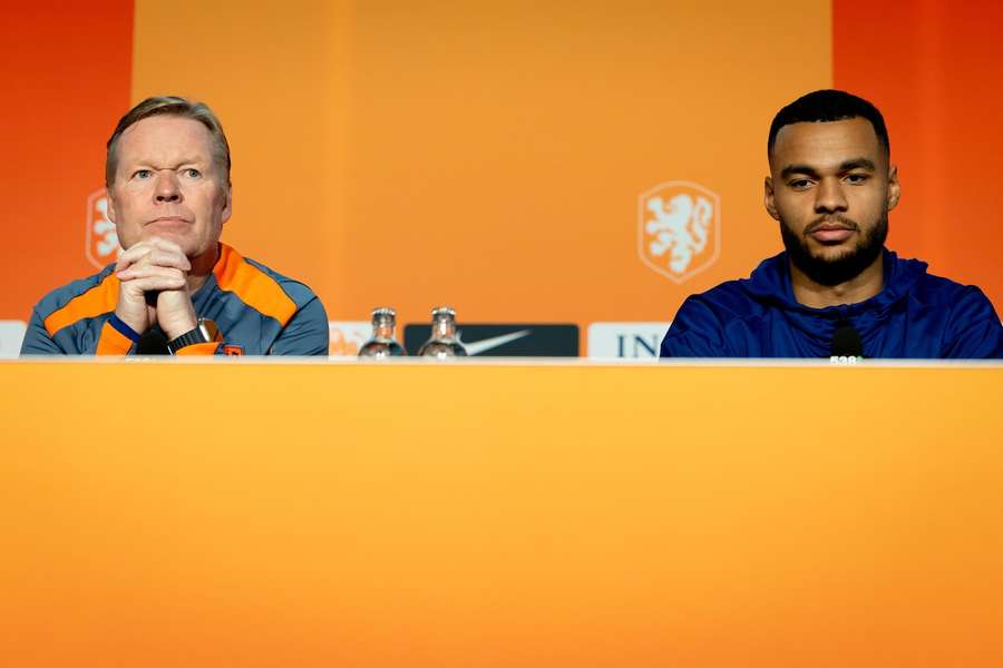 Ronald Koeman (L) and Cody Gakpo during Sunday's press conference in Zeist Ronald Koeman (L) and Cody Gakpo during Sunday's press conference in Zeist