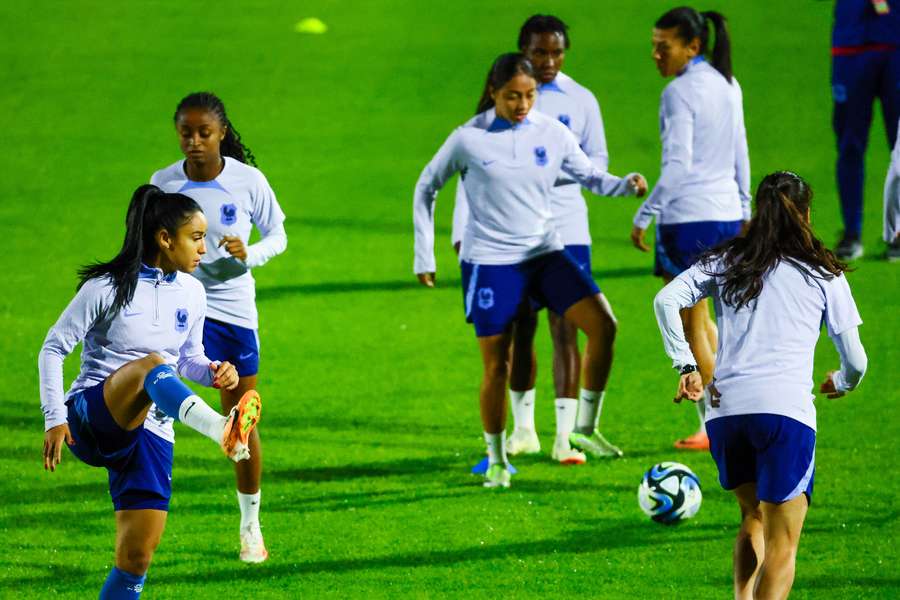 Les Bleues à l'entraînement.