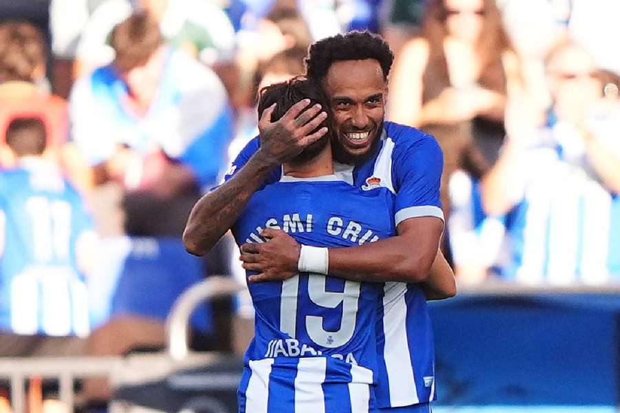 Aubameyang y Luismi Cruz Aubameyang y Luismi Cruz
