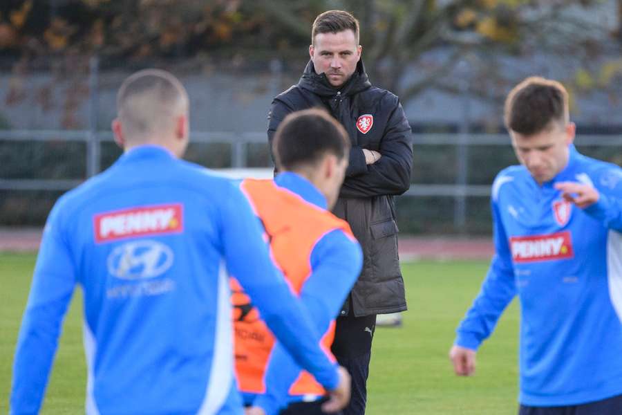 Jaroslav Köstl na tréninku národního týmu. Jaroslav Köstl na tréninku národního týmu.
