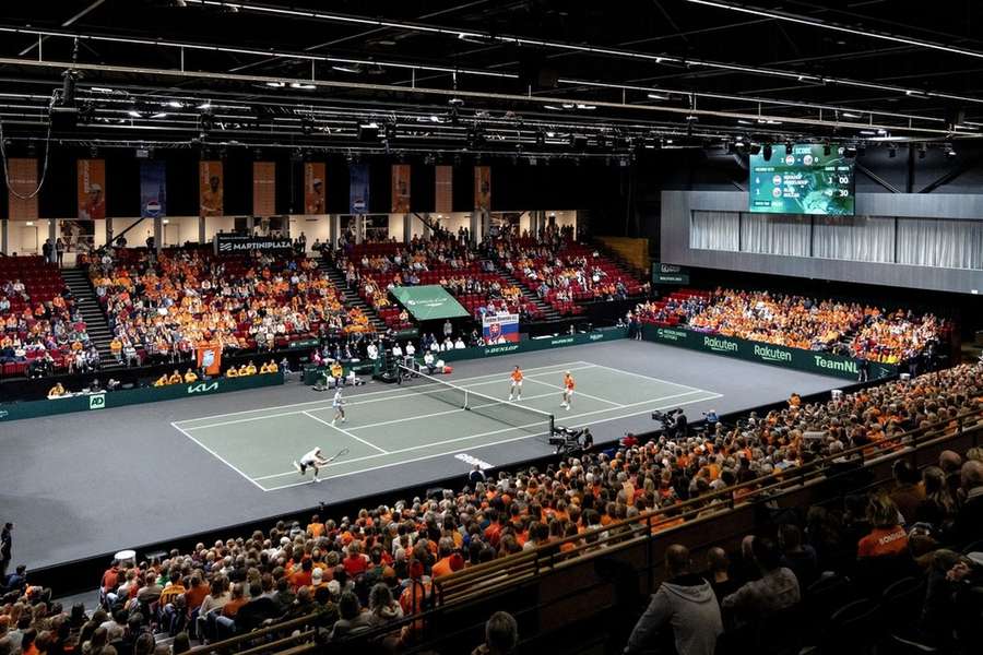 Tijdens de Daviscup wedstrijd tegen Slovenië in februari kon TeamNL rekenen op een volgepakt Martiniplaza in Groningen