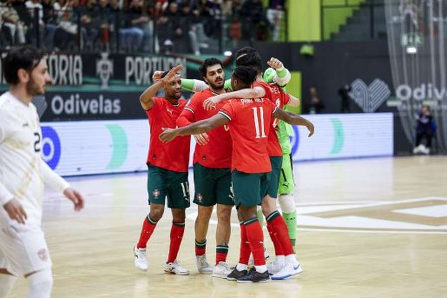 Jogadores da Seleção celebram golo