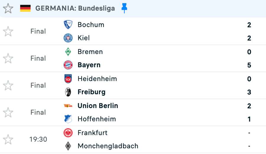 Rezultatele zilei în Bundesliga