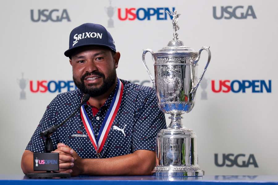 J.J. Spaun during the press conference after winning the 125th US Open