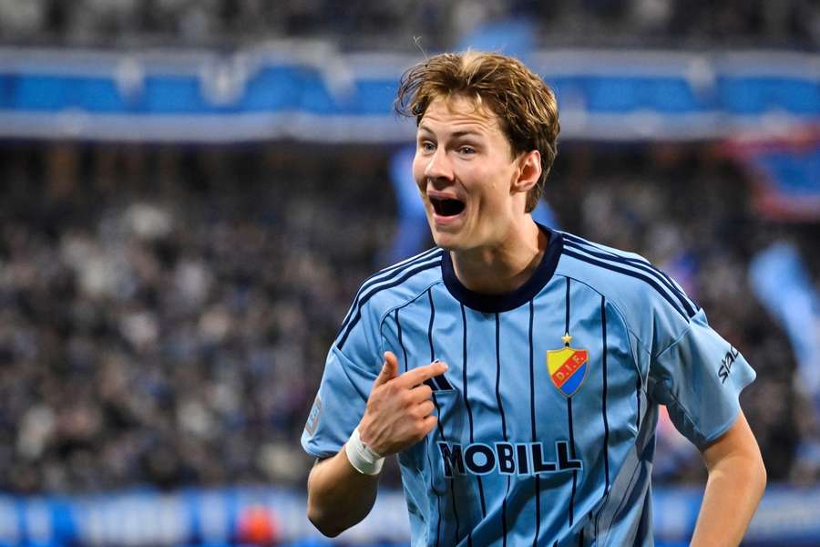 August Priske celebrates his third and Djurgarden's seventh