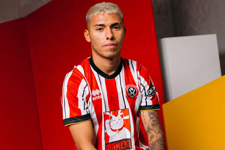 Jefferson Cáceres, con la camiseta del Sheffield United