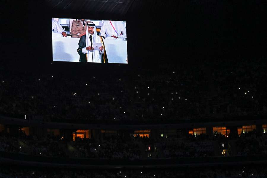 O Emir do Catar discursou durante a cerimónia de abertura do Mundial