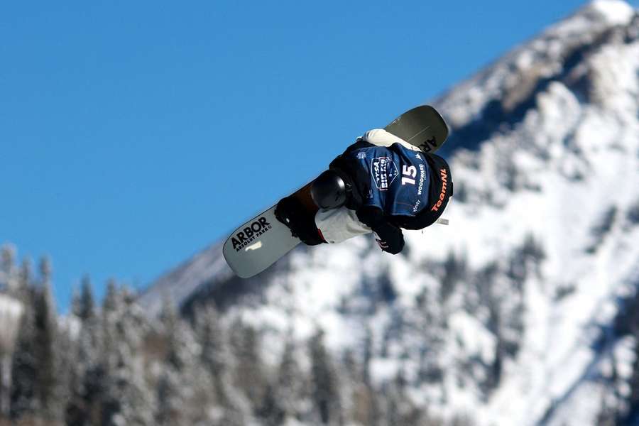 Van der Velden tijdens de Snowboard Big Air Final