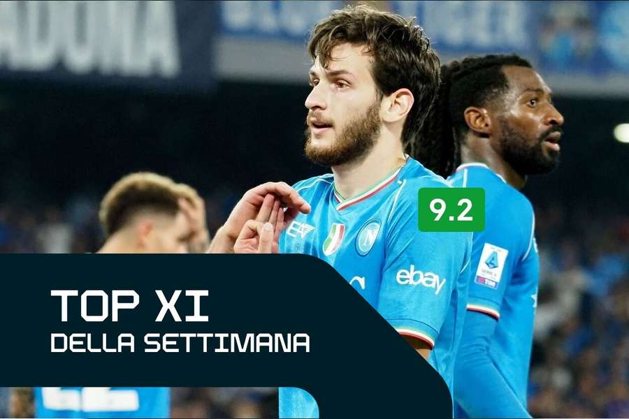 La Top XI della sesta giornata di Serie A: Kvara su tutti, Berardi si conferma