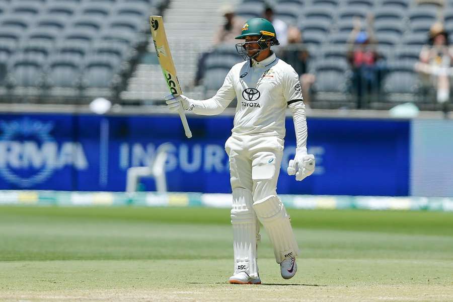 Khawaja wore a black armband in support of Gaza
