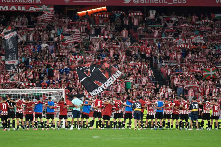 El Athletic celebra su victoria ante el Rayo