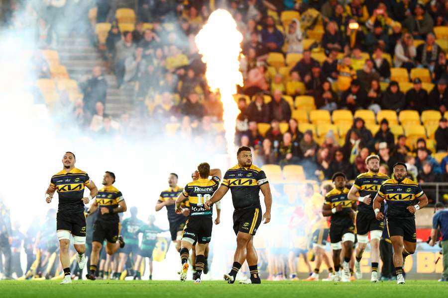 Pasilio Tosi leads the Hurricanes out for his 50th match at the weekend.