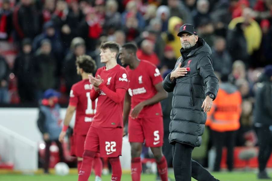 Klopp celebrates with Liverpool fans