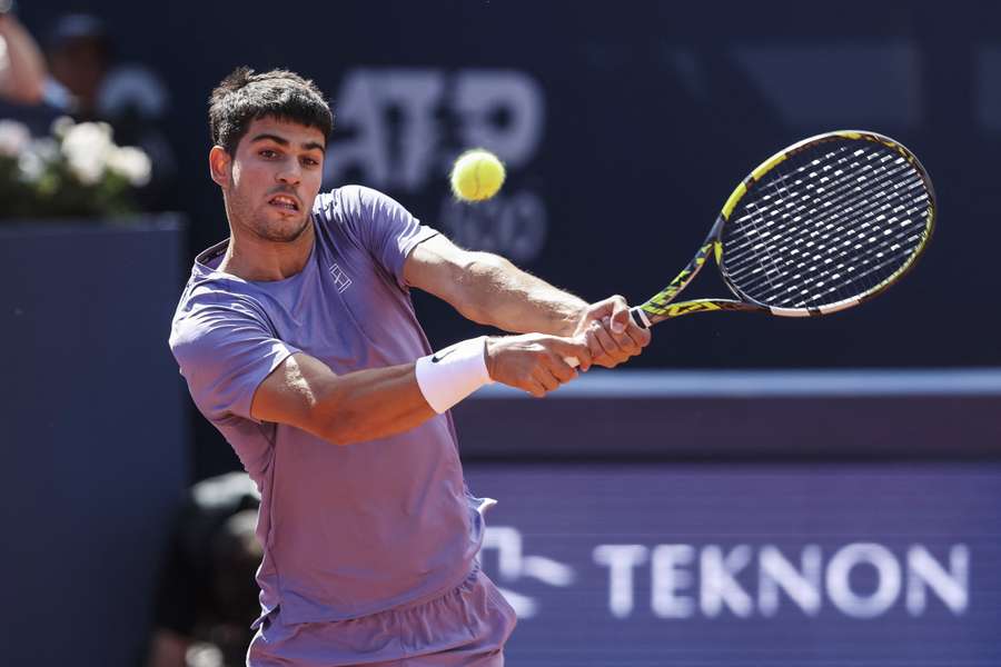 Carlos Alcaraz of Spain during the Barcelona Open