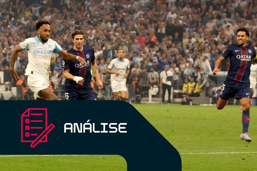 Pierre-Emerick Aubameyang do Marseille durante o jogo frente ao PSG Pierre-Emerick Aubameyang do Marseille durante o jogo frente ao PSG