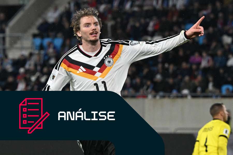 Nick Woltemade celebra pela Alemanha Nick Woltemade celebra pela Alemanha