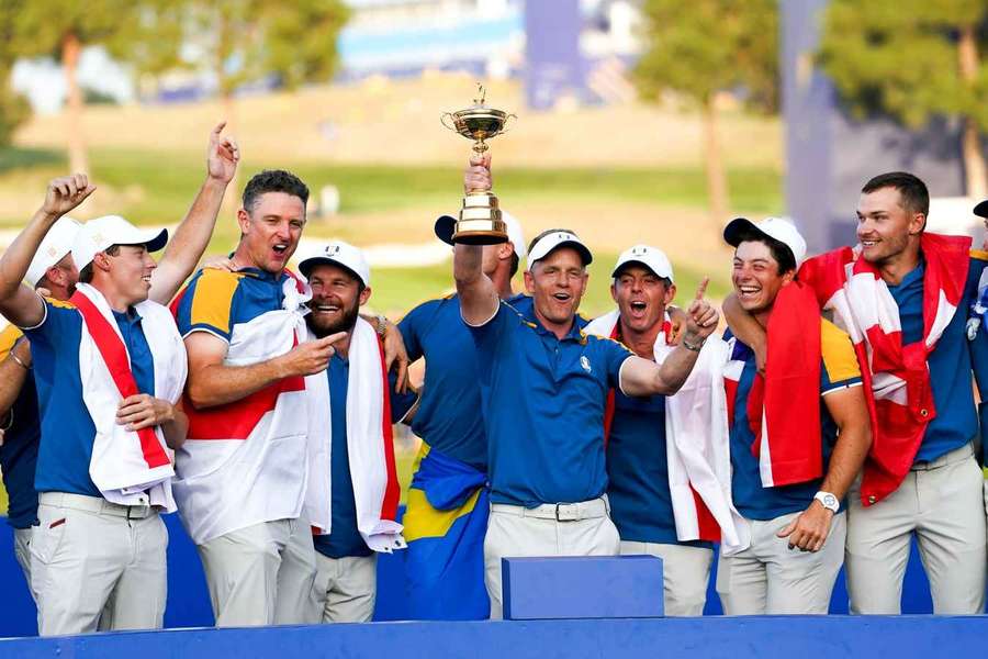 Europe celebrating winning the 2023 Ryder Cup Europe celebrating winning the 2023 Ryder Cup