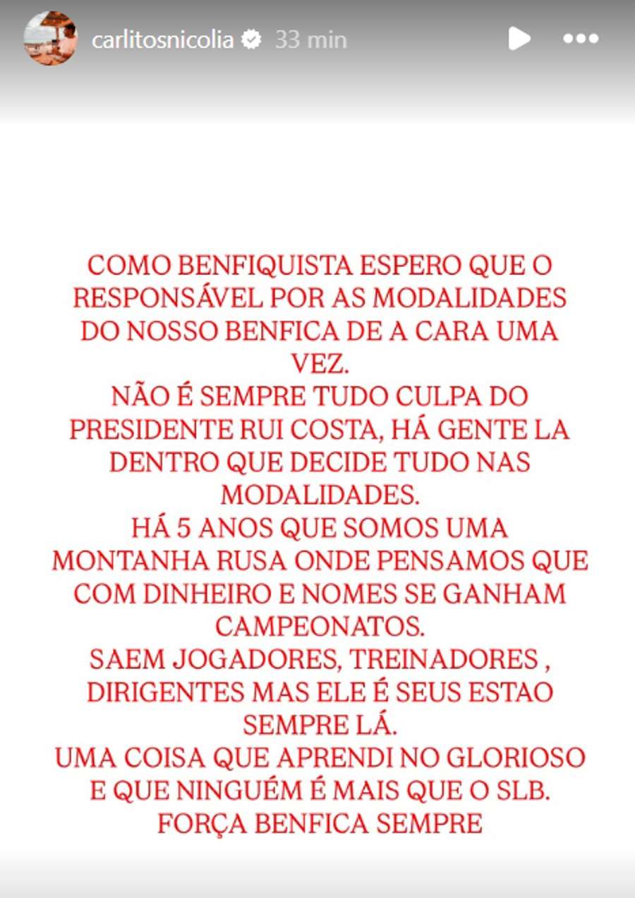 A publicação de Carlos Nicolía