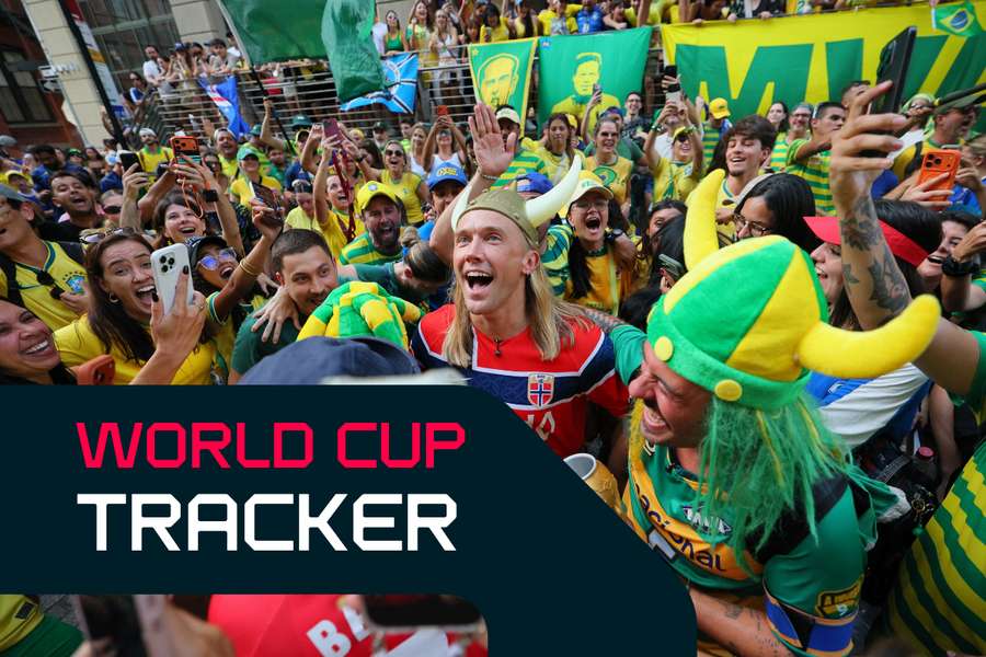 Brazil fans react with Norway fans as they gather in Brooklyn Brazil fans react with Norway fans as they gather in Brooklyn