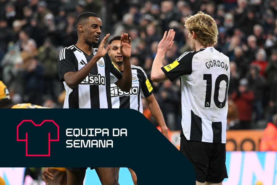 Alexander Isak e Anthony Gordon, do Newcastle