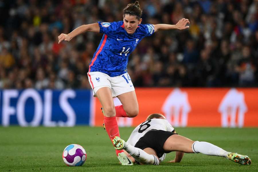 Charlotte Bilbault lors de la 1/2 finale de l'Euro 2022