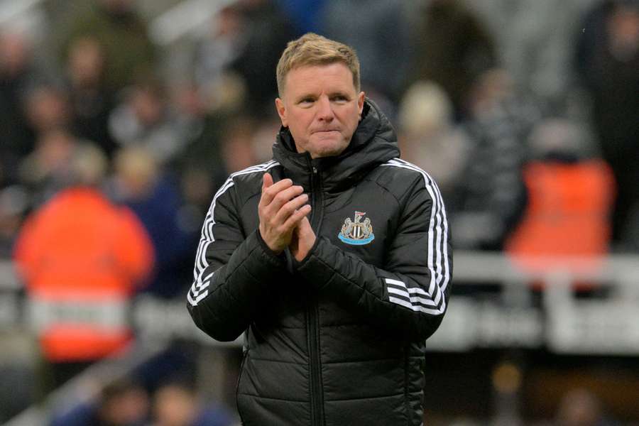 Eddie Howe applauds supporters after Newcastle beat Tottenham to reach the Carabao Cup quarter-finals Eddie Howe applauds supporters after Newcastle beat Tottenham to reach the Carabao Cup quarter-finals