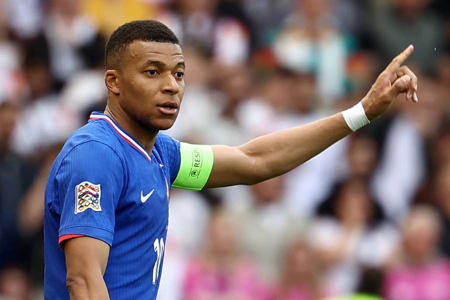 Kylian Mbappe in action for France 
