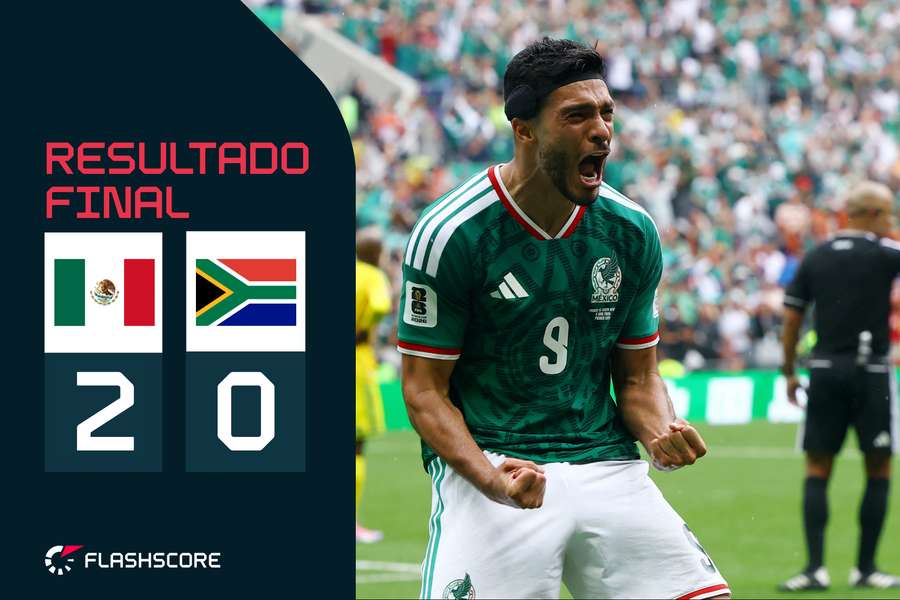 Raúl Jiménez celebra pelo México Raúl Jiménez celebra pelo México