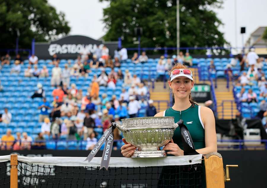 Maya Joint after winning Eastbourne in June